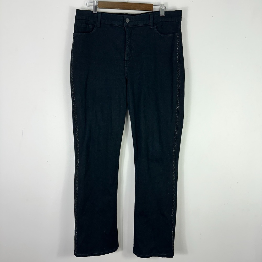 NYDJ Black Jeans 16 Lift Tuck Technology Straight Leg Sculpting Quiet Luxury